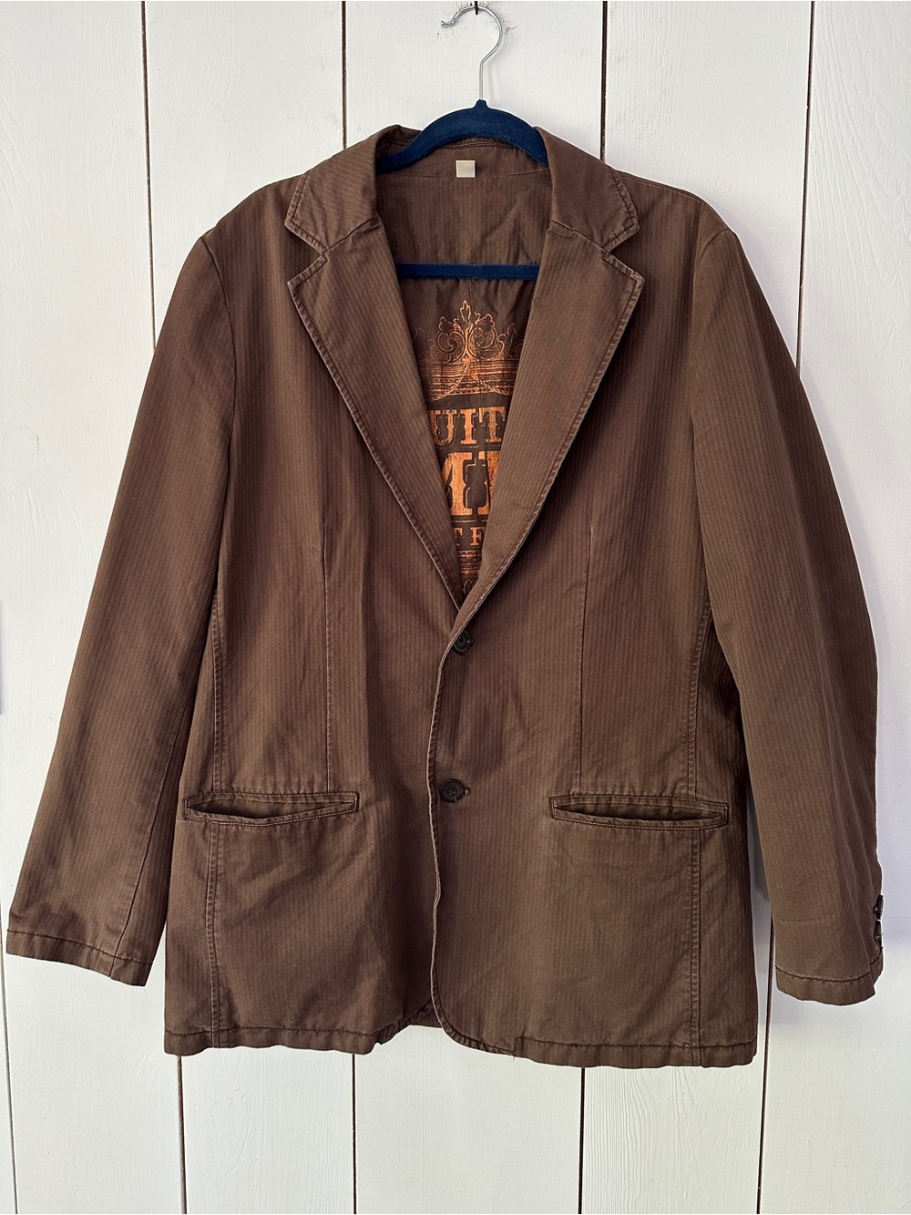 Vintage 90s Mossimo Cotton Canvas Sports Jacket Blazer Sz L Chocolate Brown